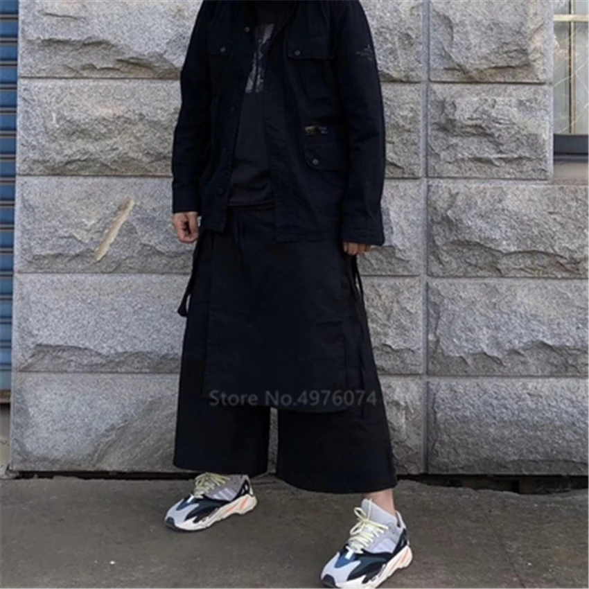 Кимоно мужское свободное до щиколотки штаны с широкими штанинами юбка в японском