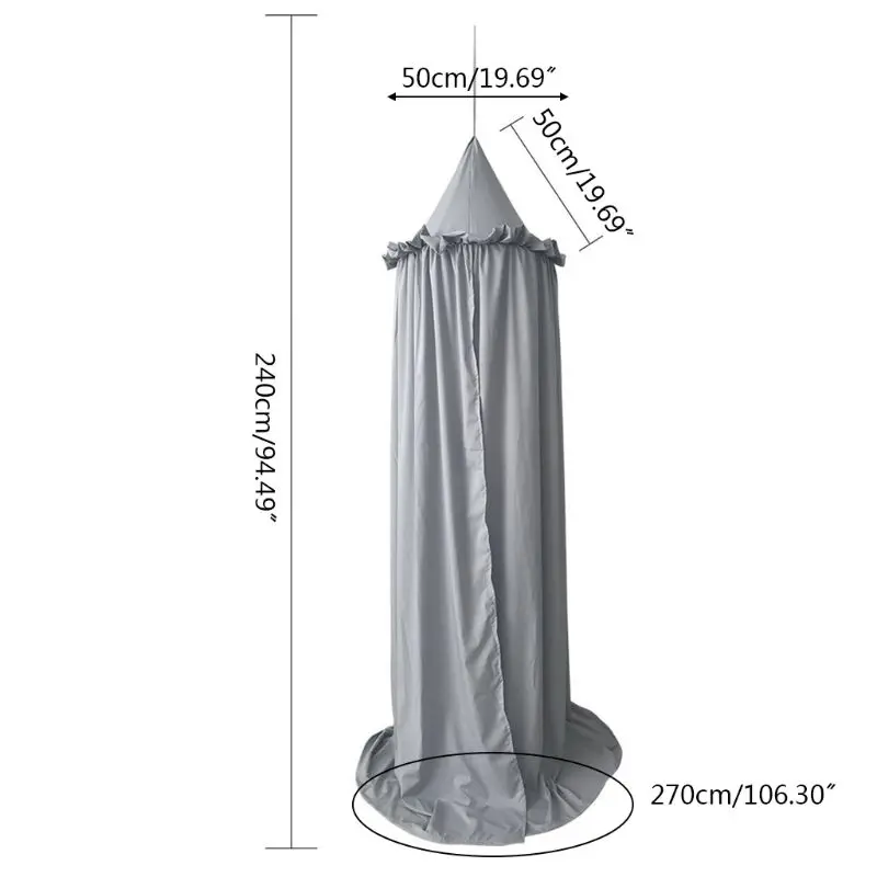 

Kids Bed Canopy Curtains Girls Princess Round Hung Dome Mosquito Mesh Room Decor G99C