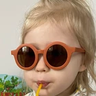 Солнцезащитные очки для мальчиков и девочек, круглые, цветные, винтажные, UV400, классические, 2021