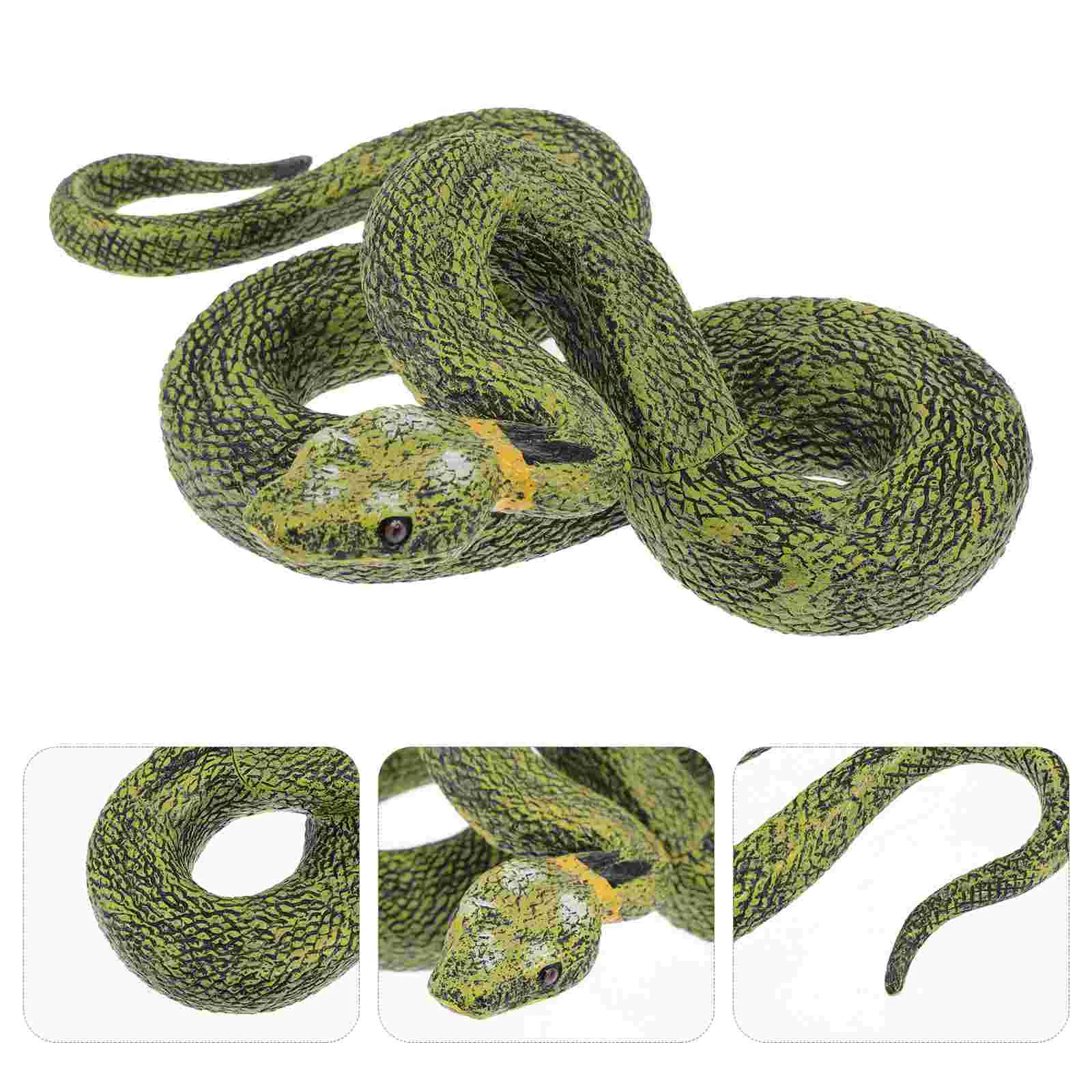 

1Pc Creative Imitation Snake Snakes Model Plaything Funny Snakes (Green)