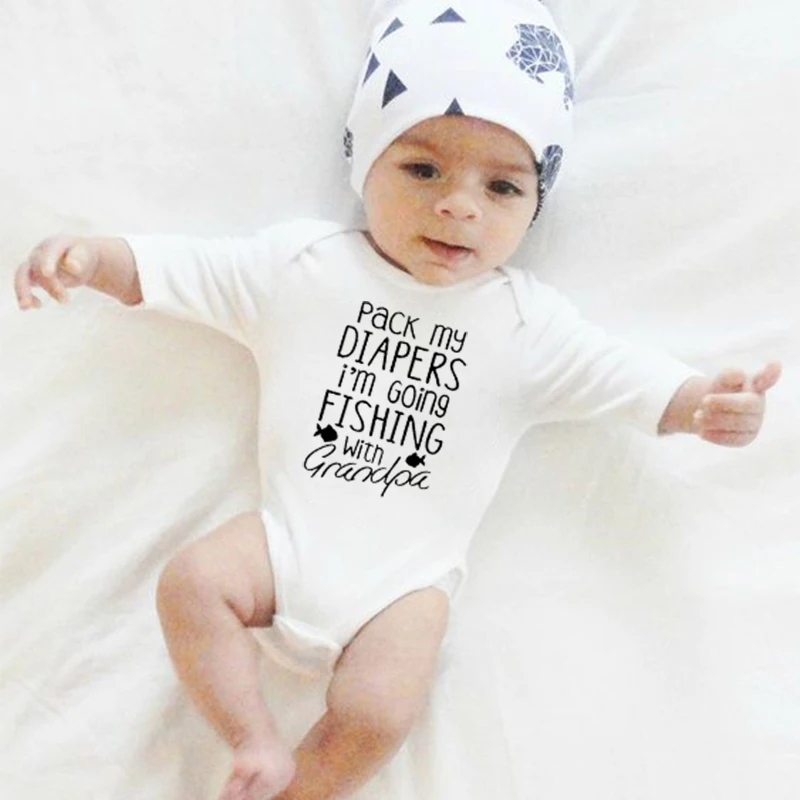 Пакет мои подгузники я 'собираюсь рыбалка с дедушкой Новорожденный ребенок