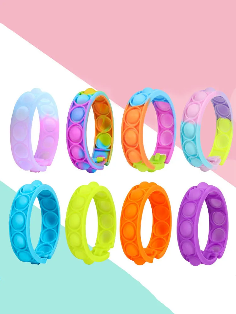 

Luminescent Fidget Toys Sensory Bracelet Push Bubble Simple Dimple Wristband Decompression Anti Stress Reliever Popite Adult Kid
