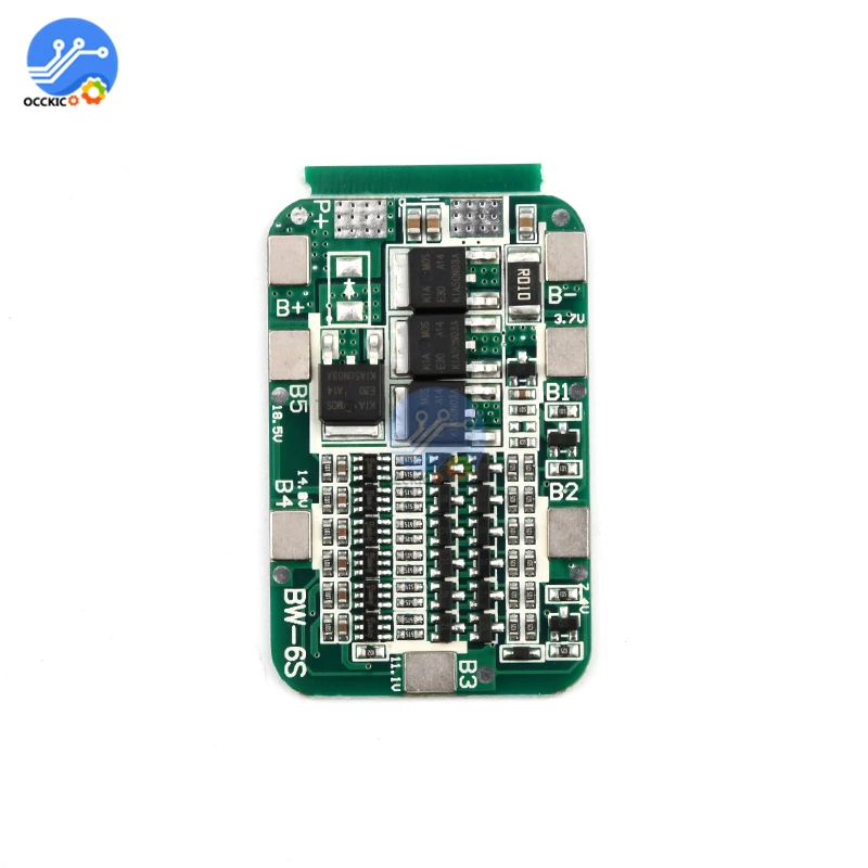 Защитная плата bms 6S 15A 18650 для зарядки аккумуляторов 6 упаковок аксессуары литий