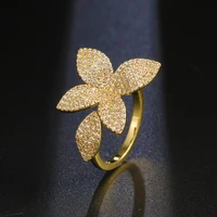 ekopdee luxury cz crystal rings for women shiny gold cubic zirconia ring bridal wedding engagement trendy jewelry bijoux femme