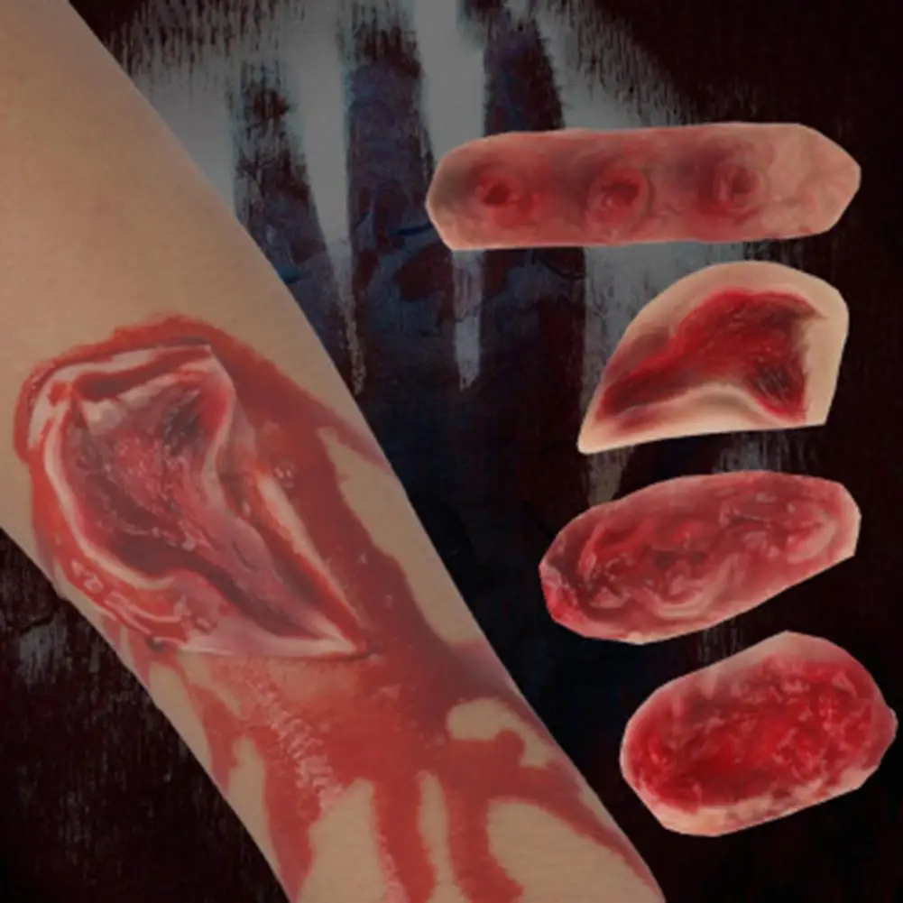 Хэллоуин ужас моделирование кровянистая ранка наклейка латекс поддельные шрам