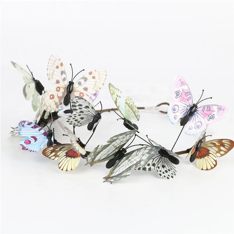 

New Bride Butterfly Wedding Elegant Hair Accessories Women Headband Luxury Hairband For Girls Butterfly Flower Party Headwear V7