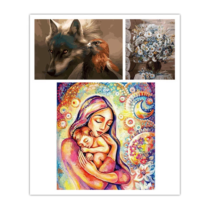 

animal people Flower Oil Paint By Numbers Kits For Adults Children Unique Gift Modern Home Living Room Decoration Wall Pictur