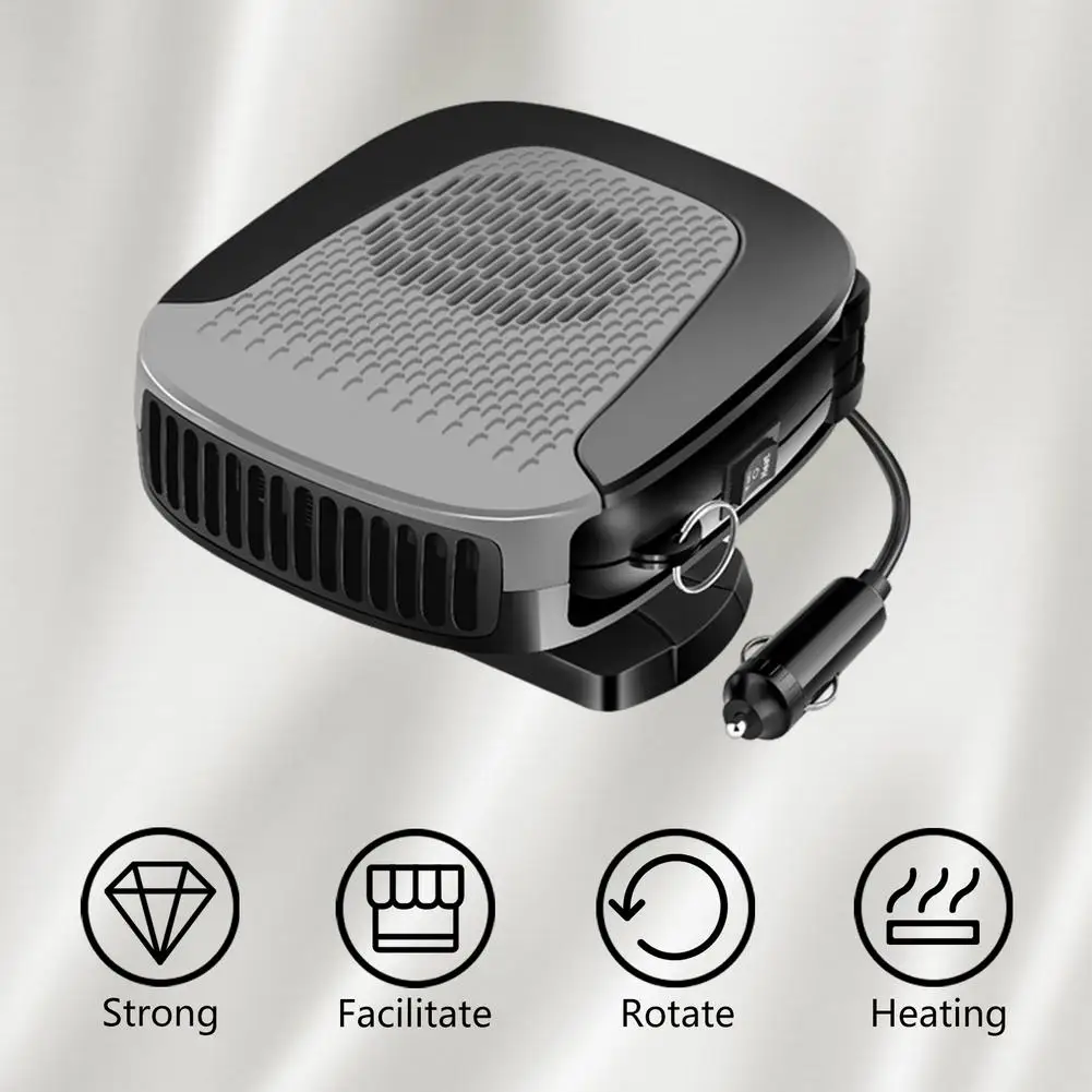 

12V 150W Portable Car Heater 360 Degree Adjustable Electric Cooling Heating Fan 4 In 1 Auto Windscreen Defrosting Snow Demister