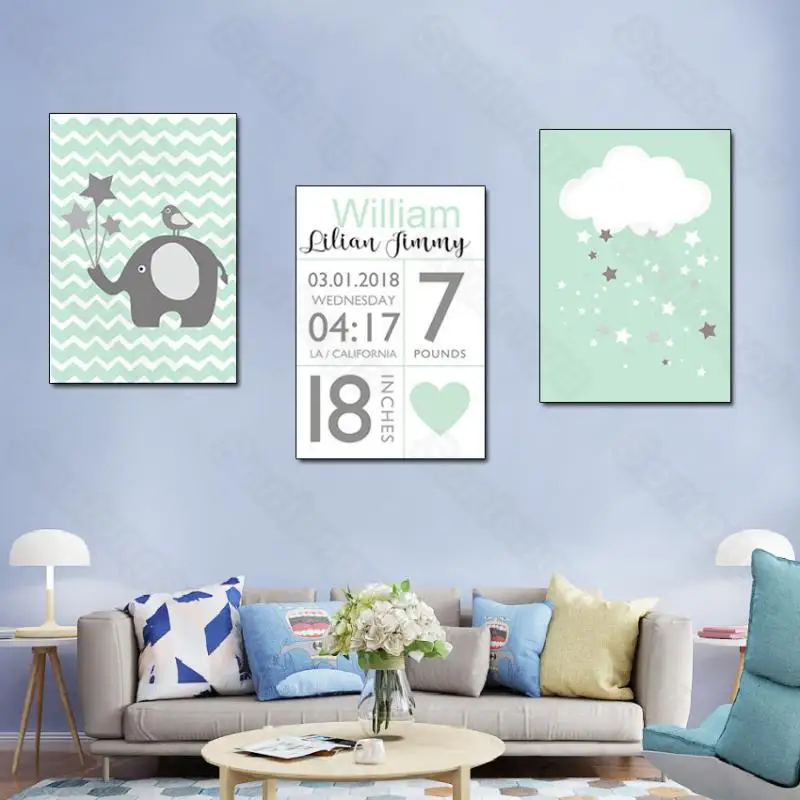 

Nordic Style Weather Baby Elephant Still Life Painting Handmade Decoration Painting Bedroom Room Decoration Decoration Wall