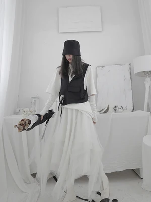 Женский однобортный жилет с отложным воротником блузка длинными рукавами весна