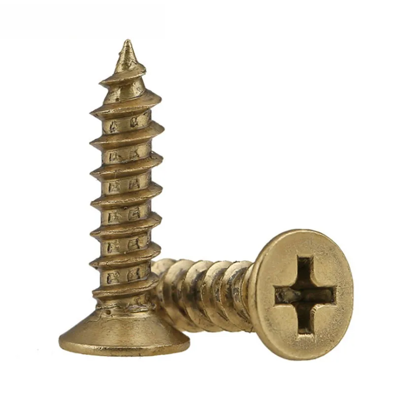 Латунные крестовые встраиваемые самонарезающие винты с потайной головкой KA из