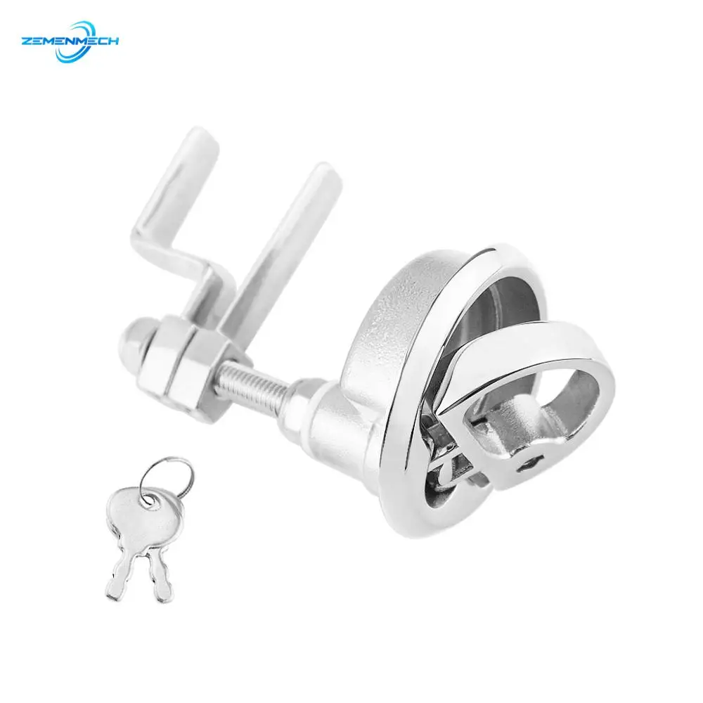 

2PCS Marine Hardware 316 Stainless Steel Cam Latch Flush Pull Deck Latch Lift Handle with Key Boat Accessories Ship Lock Yacht