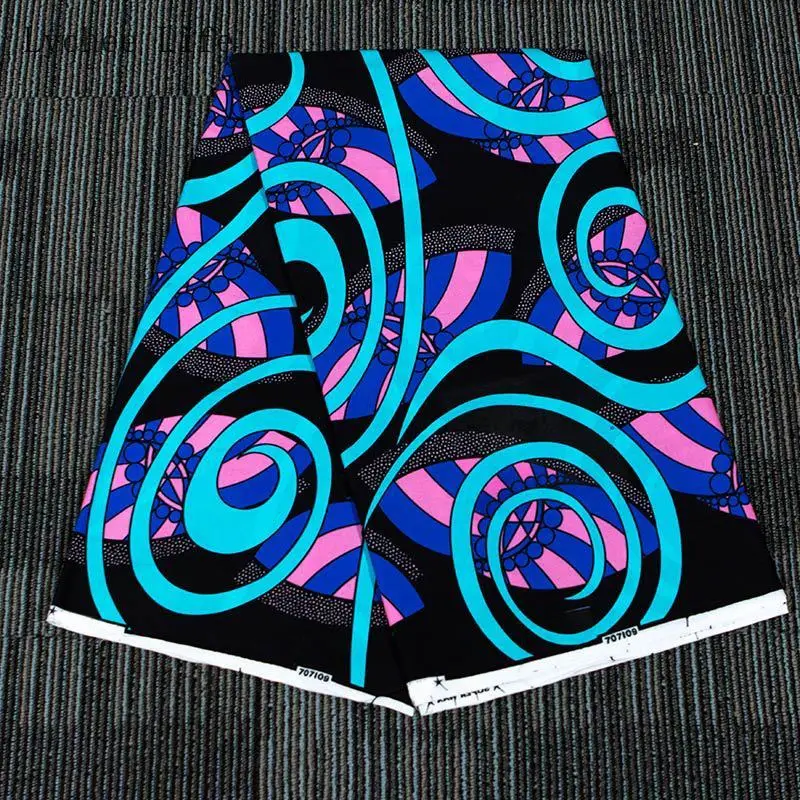 Lychee Life 3Yards Blue Flower Cotton Batik Fabric Ankara African Nigerian Real Wax For Party Dress Making Accessories | Дом и сад