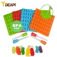 ydeapi silicone soap cube tray 53 cavity gummy bears hard candy chocolate baking mold fondant cake decorating tool with dropper