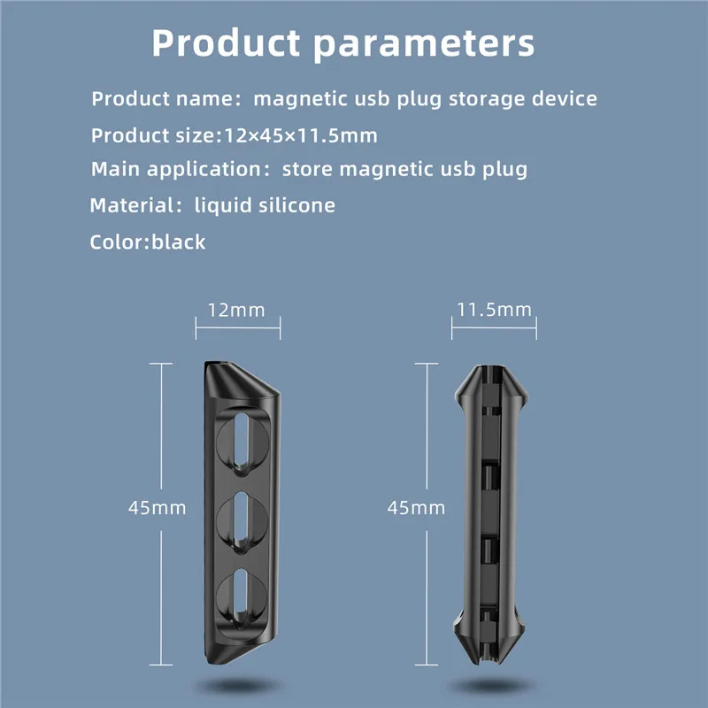 

HEEMAX 3 in 1 Portable Magnetic Plug Box For iPhone Type C Micro USB Cable Plug Magnet Connector Head Container Cable Plug Case