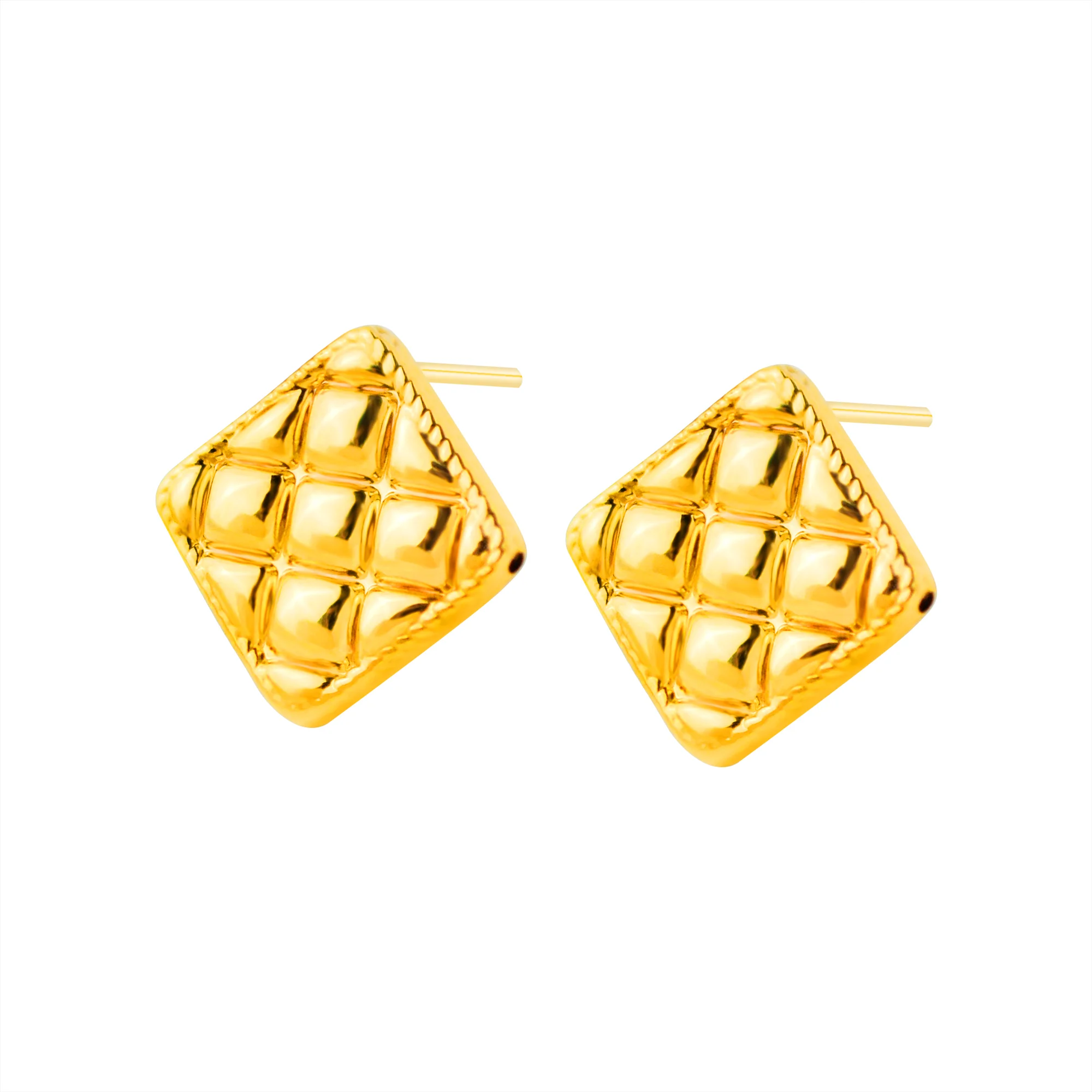 

NYMPH новые оригинальные 18K золотые серьги-гвоздики 5D Au750 для женщин Желтые ювелирные украшения для свадьбы для женщин