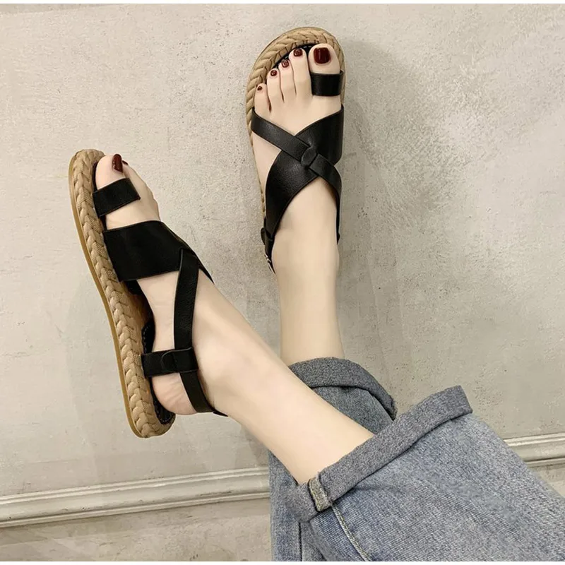 

Dropshipping Flat Sandal Women Lace Up Sweet Girls Sandal Non Slip Beach Sandalias Casual Fashion Ladies Shoes