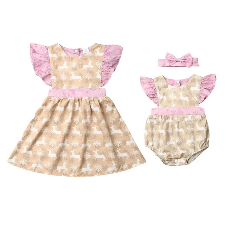 Детская одежда Одинаковая для крупных сестер Платье маленьких девочек