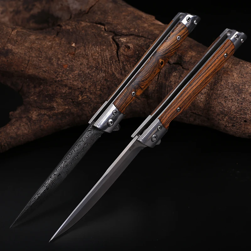 

8.46'' Folding Pocket Knife Survival Tactical Knife With Leather Sheath Camping Hiking Hunting Knives Outdoor Self-defense Tools