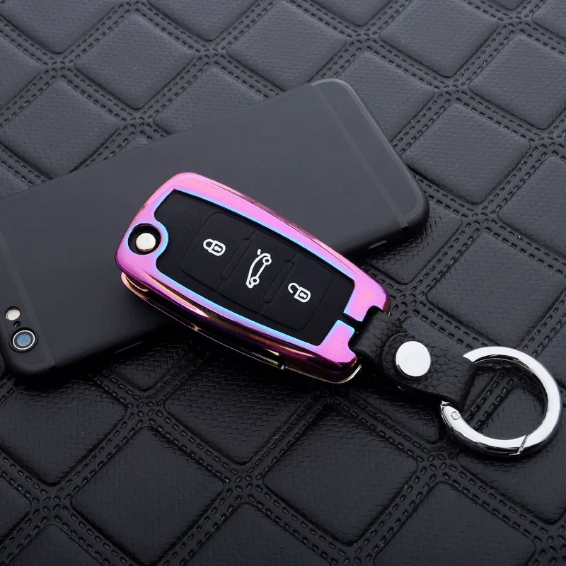 

Alloy Car Key Cover For VW Golf 7 Bora Jetta POLO GOLF Passat Skoda Octavia A7 Fabia SEAT Ibiza Leon MK7 Key Protaction Case