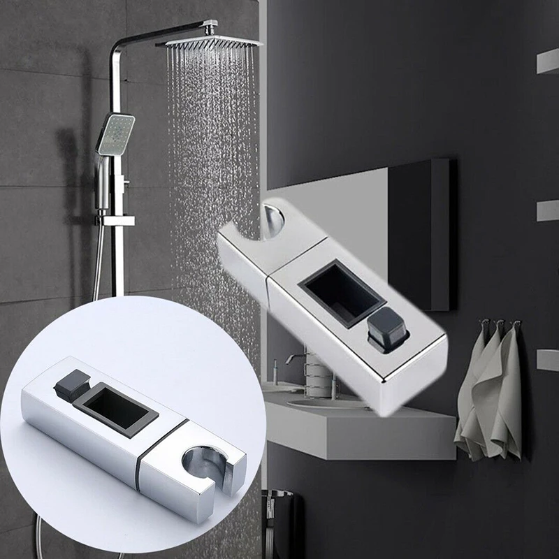

2022NEW Adjustable Shower Head Holder Rack Bracket ABS Chrome Rectangle Shower Holder Riser Rail Bracket For Bathroom Accessory