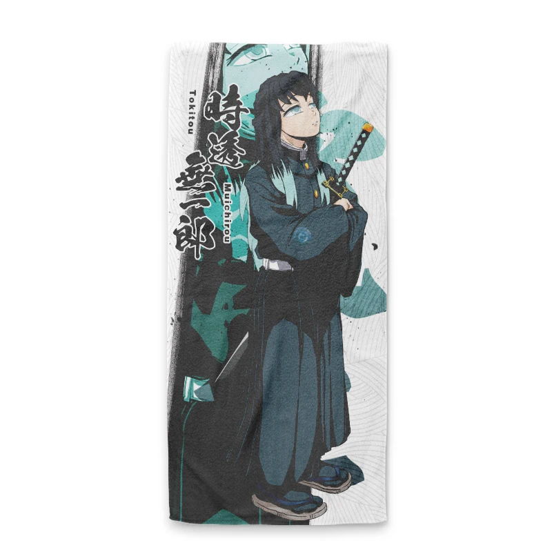 Полноцветное абсорбирующее полотенце банное Tanjirou you bean из хлопка с лезвием для