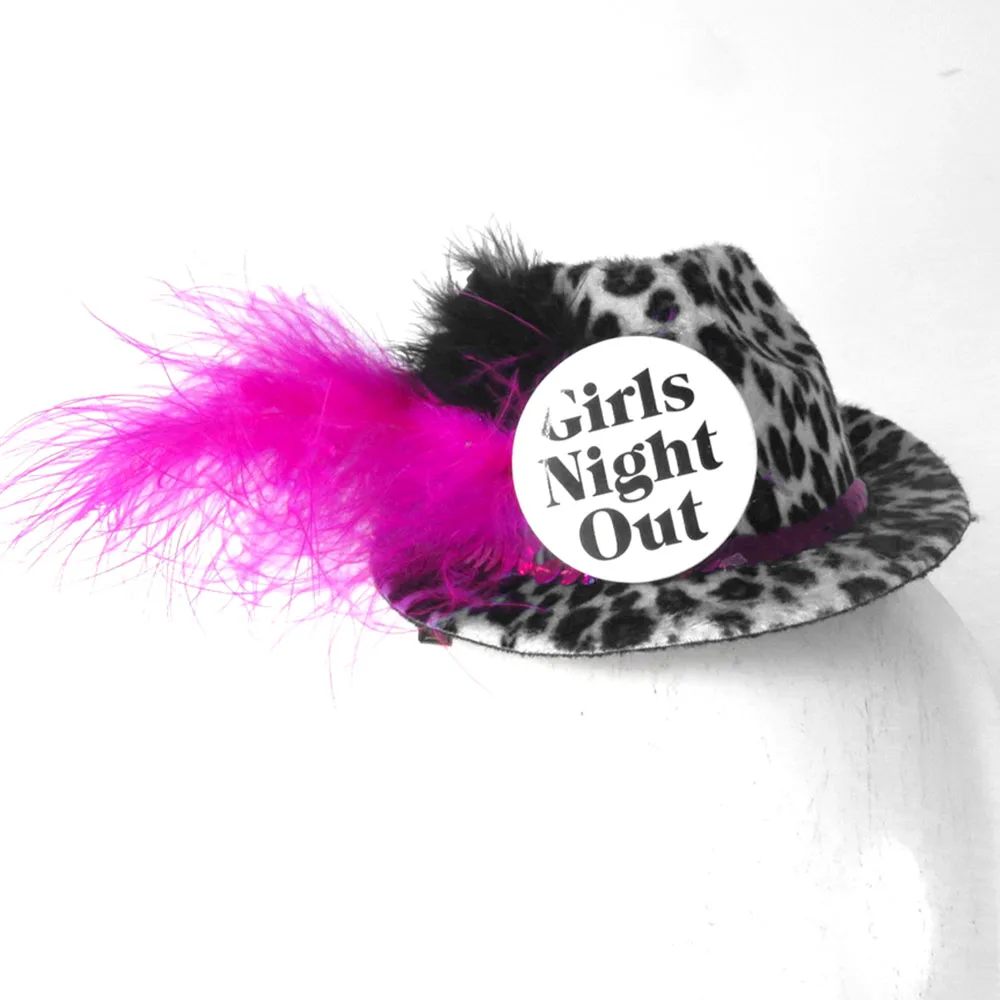 

2021 new design Mini Fedora party hat on hair clips girls night out bachelorette hen party feather sequin for wedding event
