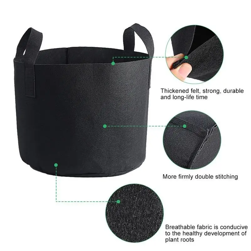 SOLEDI Nursery Bag Non-Woven Fabric Plant Grow Flower Pot Species Support Shopping Mall Greening Project | Дом и сад