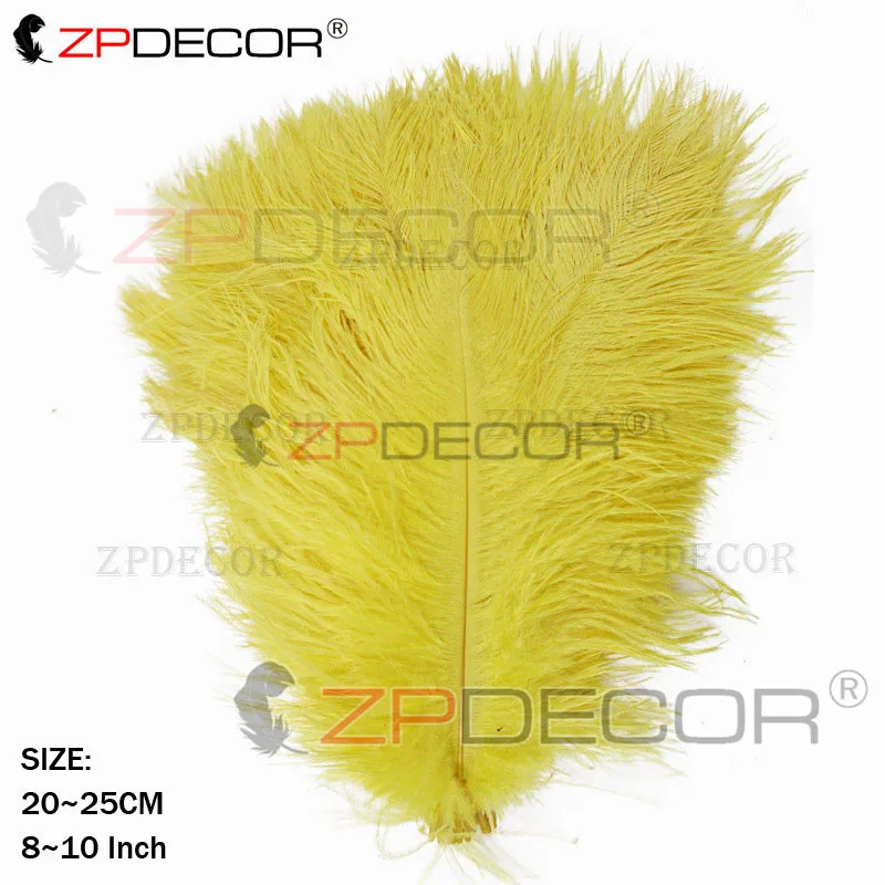 ZPDECOR Красивые 20-25 см/8-10 дюймов страусиные перья для рукоделия ювелирных изделий для свадебной вечеринки - Цвет: Цвет: желтый