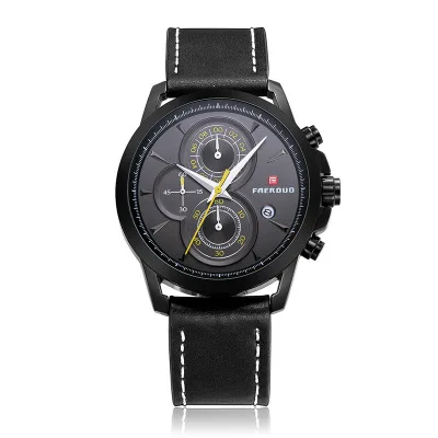 

Fashion Casual Quartz Watch 3ATM Water-resistant Men Watches Genuine Leather Wristwatch Male Calendar Timer