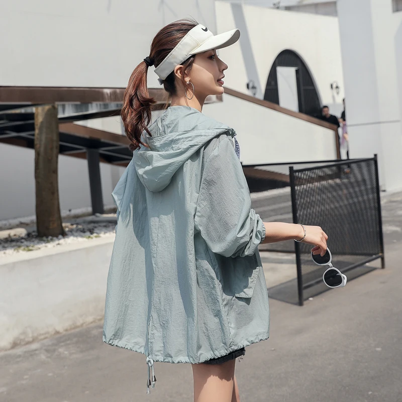 Женская одежда для защиты от солнца длинная свободная рубашка в Корейском стиле