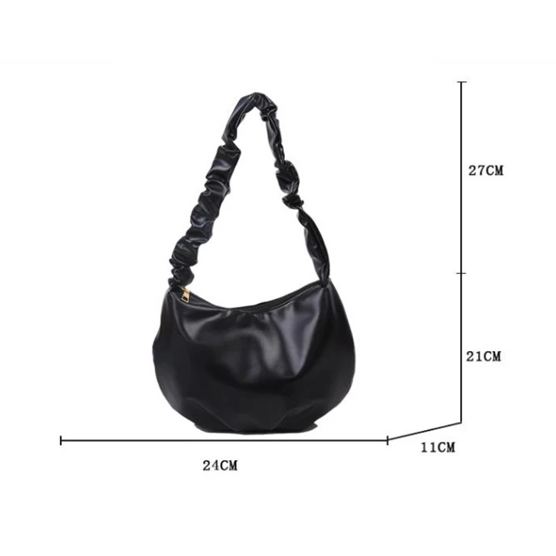 

1PCS Female Fold Pleated Strap Shoulder Bag Over Shoulder Sling Bag Candy Color Summer Women Handbag Dumpling Bag