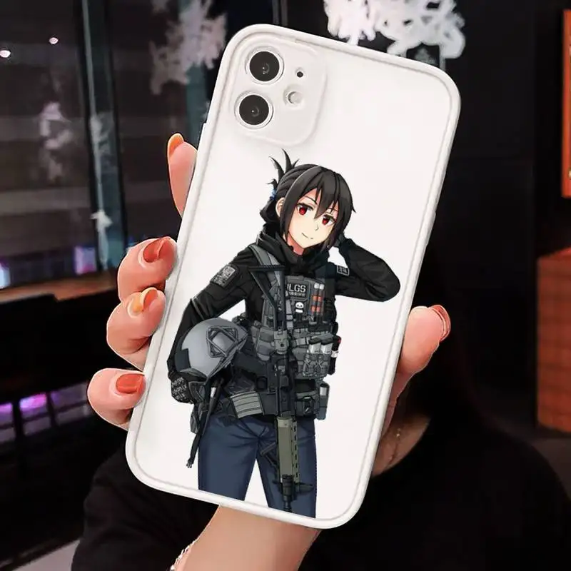 

Fashion anime police girl Phone Cases Matte Transparent for iPhone 7 8 11 12 s mini pro X XS XR MAX Plus cover funda