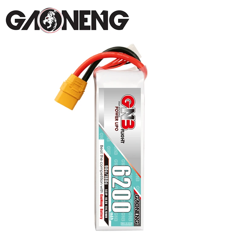 GAONENG-bater&iacute;a LiPo para Dron de carreras, accesorio de repuesto para cuadric&oacute;ptero teledirigido, GNB 18,5 V, 6200mAh, 90C, 5S, FPV, T/XT60/XT90/EC5/TRX-3
