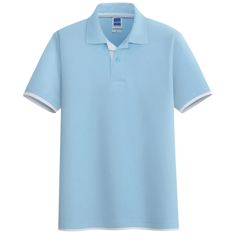 Рубашка-поло мужская с коротким рукавом хлопок дышащая повседневная большие