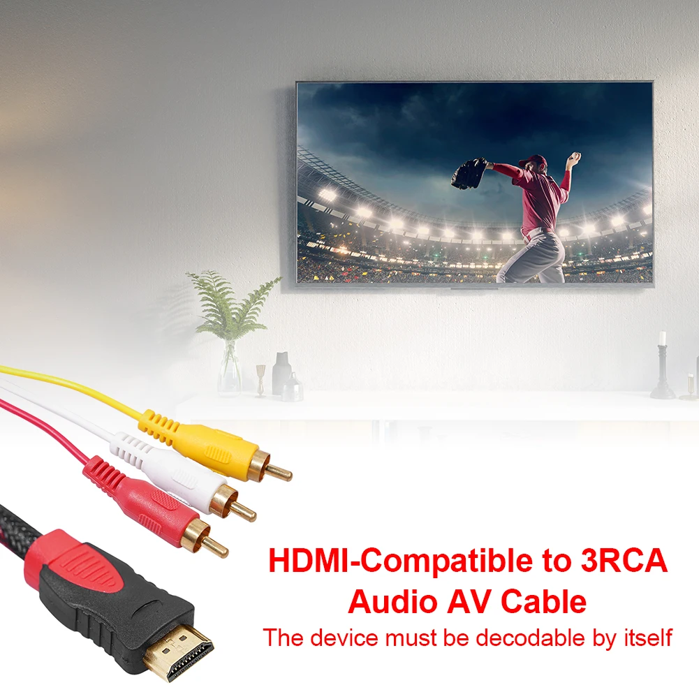 Адаптер HD TV папа к 3RCA аудио преобразователь соединитель компонентный кабель для