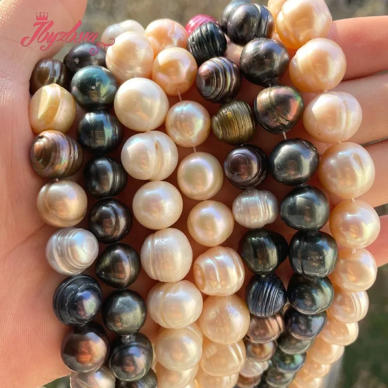 11-14mm Nearround Natural Freshwater Pearl Loose Beads for DIY Women Necklace Bracelet Earrings Rings Jewelry Making Strand 15