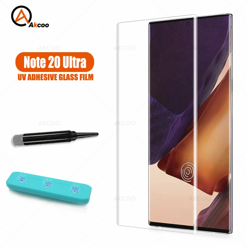 Akcoo УФ полностью клейкая пленка из закаленного стекла для Samsung Galaxy Note 20 Ультра