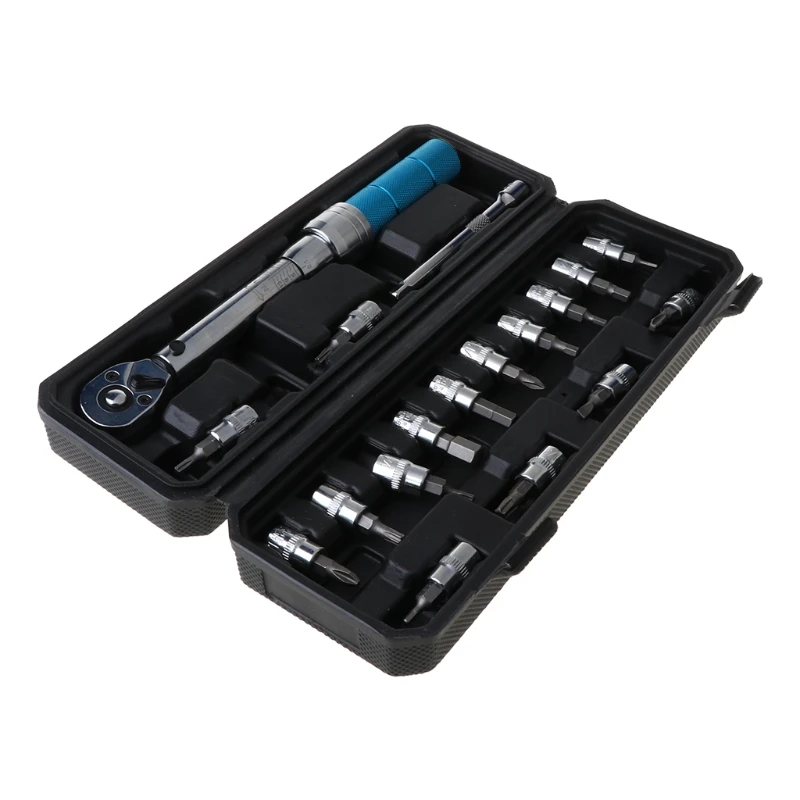 

18pcs/set Bicycle Repair Tools Adjustable Ratchet Torque Wrench 2-15nm 2-20nm