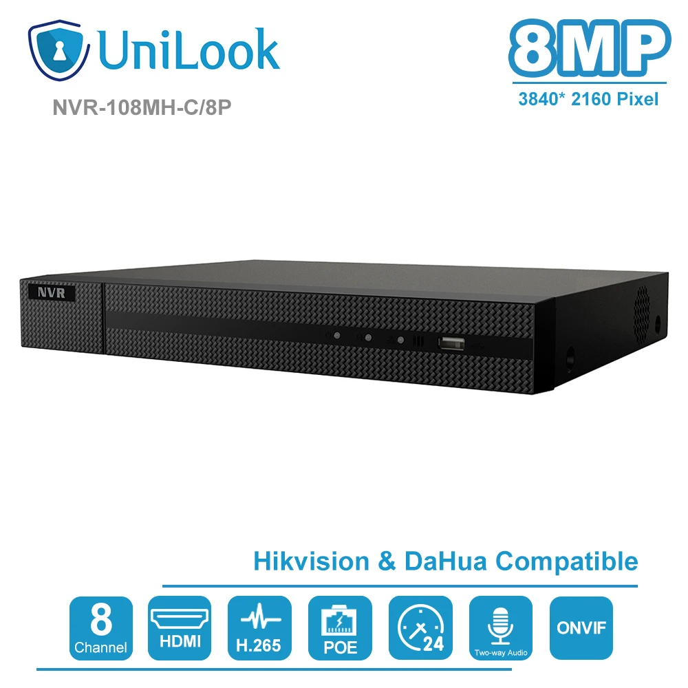 Hikvision OEM Hilook 4K HK Series 8 CHN POE NVR ONVIF Compliant Support Up To 6TB HDD USB Backup NVR108MH-P8