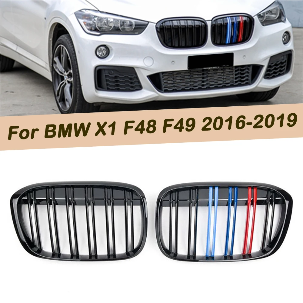 

Решетка радиатора для переднего бампера BMW X1 F48 F49 2016-2019, глянцевая, черная, 1 пара, 51117383363 51117383364
