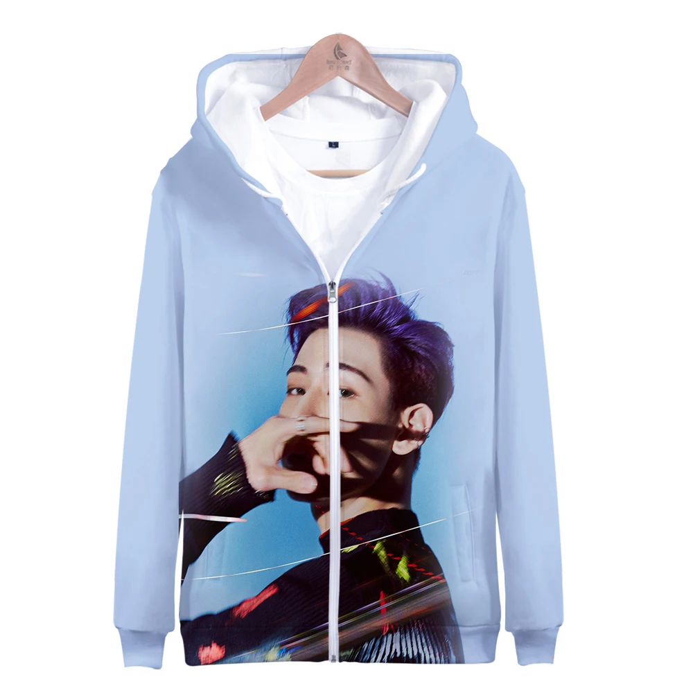 

GOT7 3D Print Fashion Zipper Popular hip hop high Street Hipster Hooded Sweatshirt Casual Street Hoodies Zipper