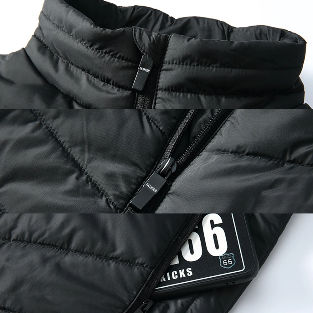 Мужской теплый жилет на молнии хлопковый в полоску с карманами без рукавов