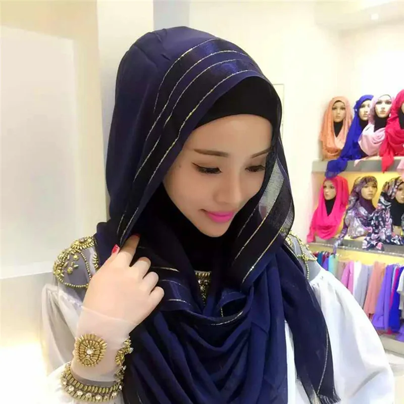 Мусульманский шарф niqab однотонный нанометр шелковая нить тонкий длинный