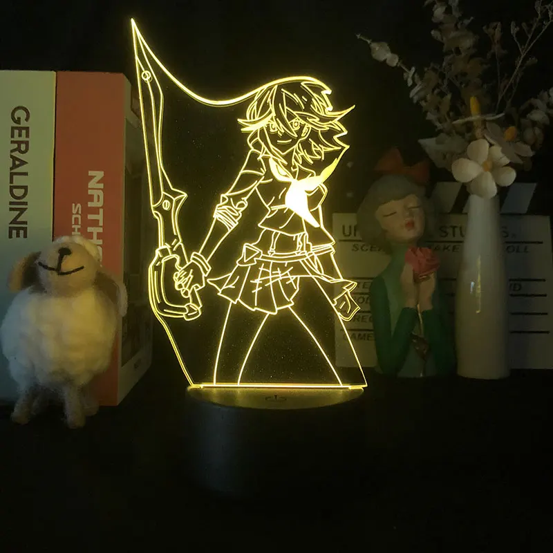 

Manga 3d Lamp Kill La Kill Ryuko Matoi Figure for Room Decor Night Light Kids Bithday Gift Surprise Anime Led Light Bedroom