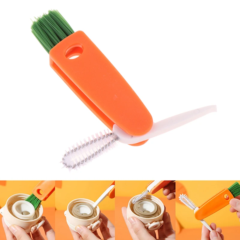 

Creative Design Three-In-One Cup Cover Gap Cleaning Brush Feeding Bottle Brush