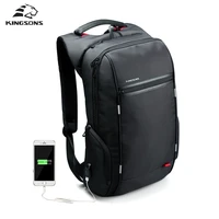 kingsons ks3144w 15 6 men women laptop backpack whit usb cable waterproof wear resistant leisure travel shcool bag backpacks