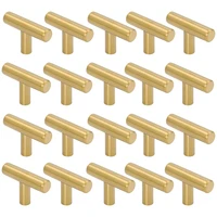 50mm long single hole cabinet knobs and pulls door cupboards drawers bedroom furniture handles brushed 20 packgold