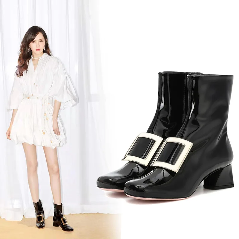 Новинка 2019 года Модные женские зимние ботинки сезон осень-зима Ботинки martin из