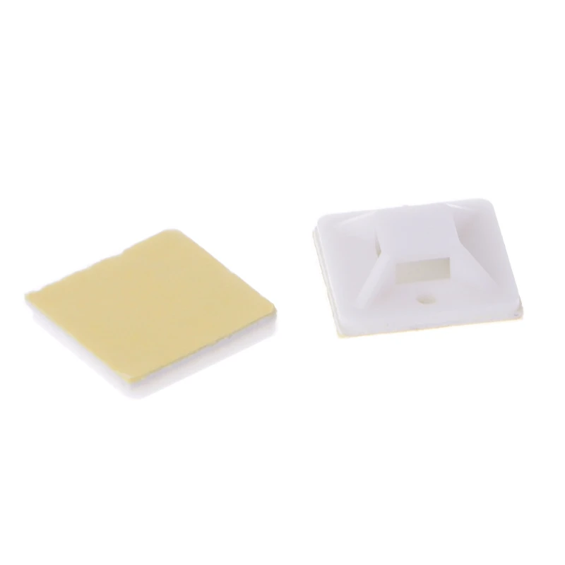 2020 Новый 100 шт пластиковый клей прямоугольник Провод Галстук Зажим крепление 20X 20